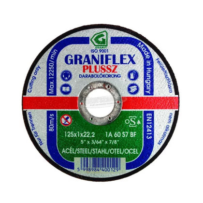 Disc de debitare pentru otel GRANITFLEX PLUS de 400X4X40 1 A24S7BF 100 M/S, Granit