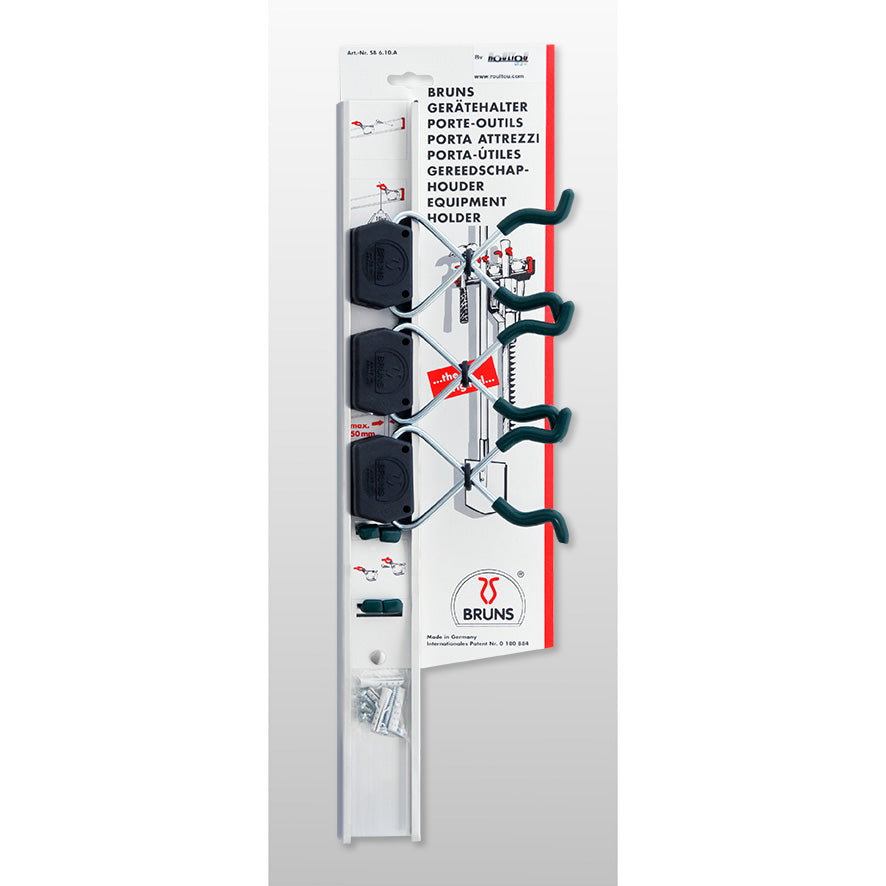 Suport depozitare BRUNS pentru scule si unelte, tip cuier 3 cleme, sina 0.5 m