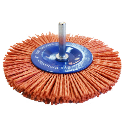 Perie circulara cu tija ABRABORO, NAILON ABRAZIV, D 100 mm, K100
