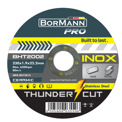 Disc de debitare pentru inox THUNDER-CUT de 130x1x23 mm, BorMann PRO