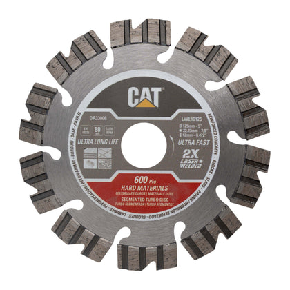 Disc diamantat CAT segmentat pentru materiale dure, 125 mm, 600 PRO, Model DA33008