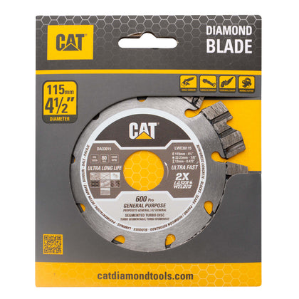 Disc diamantat CAT segmentat pentru uz general, 115 mm, 600 PRO, Model DA33015