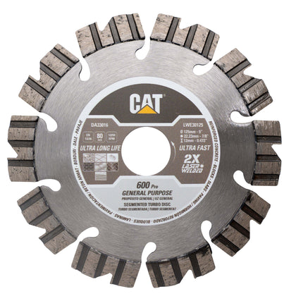 Disc diamantat CAT segmentat pentru uz general, 125 mm, 600 PRO, Model DA33016