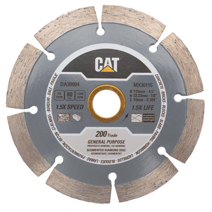 Disc diamantat CAT segmentat pentru uz general, 115 mm, 200 TRADE, Model DA30004