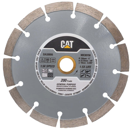Disc diamantat CAT segmentat pentru uz general, 150 mm, 200 TRADE, Model DA30006