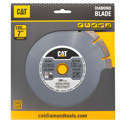Disc diamantat CAT segmentat pentru uz general, 180 mm, 200 TRADE, Model DA30007