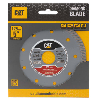 Disc diamantat CAT turbo pentru materiale dure, 125 mm, 200 TRADE, Model DA30303