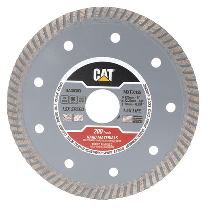 Disc diamantat CAT turbo pentru materiale dure, 125 mm, 200 TRADE, Model DA30303