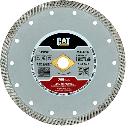 RESIGILAT: Disc diamantat CAT turbo pentru materiale dure, 180 mm, 200 TRADE, Model DA30305