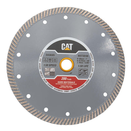 RESIGILAT: Disc diamantat CAT turbo pentru materiale dure, 180 mm, 200 TRADE, Model DA30305