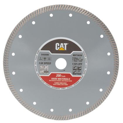 Disc diamantat CAT turbo pentru materiale dure, 230 mm, 200 TRADE, Model DA30306