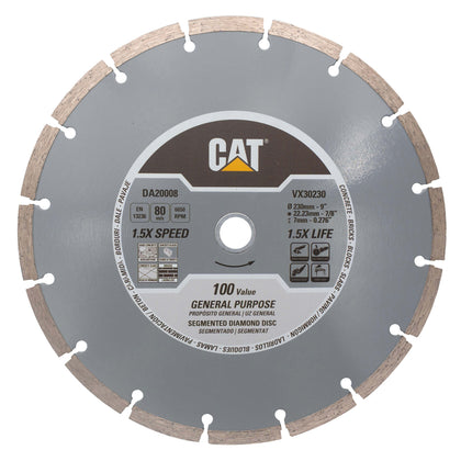 Disc diamantat CAT segmentat pentru uz general, 230 mm, 100 VALUE, Model DA20008