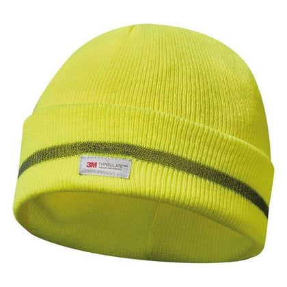 Caciula cu banda reflectorizanta, galben, GEBOL