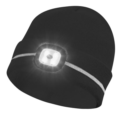Fes de protectie cu LED si banda reflectorizanta, negru, GEBOL
