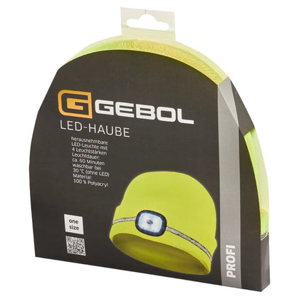 Caciula cu LED si banda reflectorizanta, galben, GEBOL