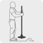 RESIGILAT: Tasator 20x20 cm, 4,9 kg, cu coada metalica de 119 cm si maner antialunecare Truper