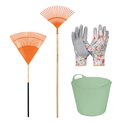 Pachet strangere frunze – 2 greble TRUPER + galeata flexibila ARTPLAST 42 L + manusi GEBOL