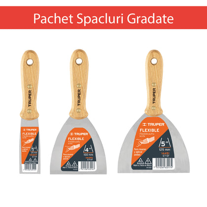 Pachet Set Spacluri Gradate TRUPER, 2,5 cm, 10 cm si 13 cm