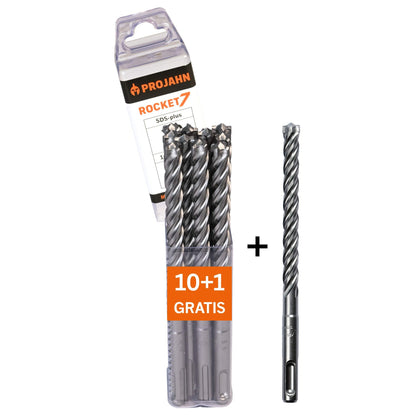 Set de 11 burghie beton PROJAHN SDS-PLUS ROCKET 7, 6x165 mm