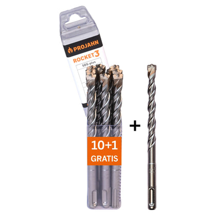 Set de 11 burghie beton PROJAHN, SDS-PLUS ROCKET 3, 8x160 mm
