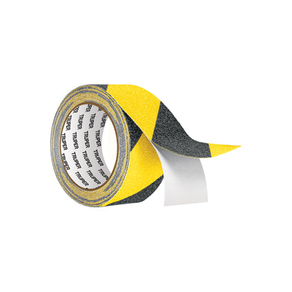 Banda adeziva antiderapanta de avertizare Truper, rola de 5 m x 50 mm