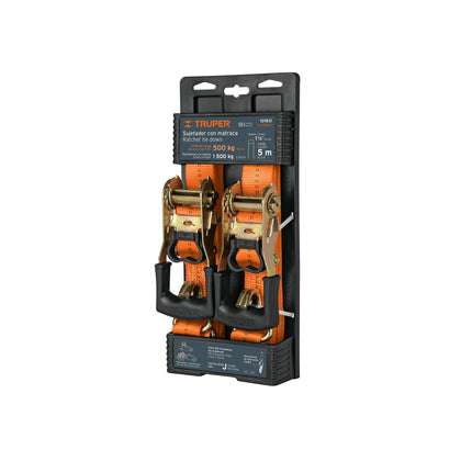 Set 2 chingi 5 m pentru auto, 1500 kg, Truper