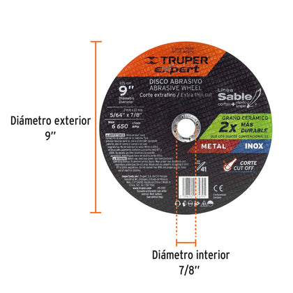 Disc debitare metal si inox, Ø 225 mm, TRUPER EXPERT