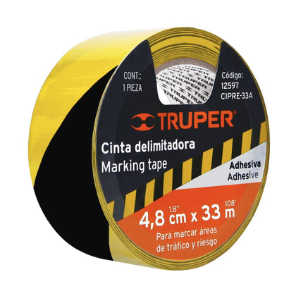 Banda adeziva pentru avertizare, role de 33 m x 48 mm, grosime 0.13 mm Truper