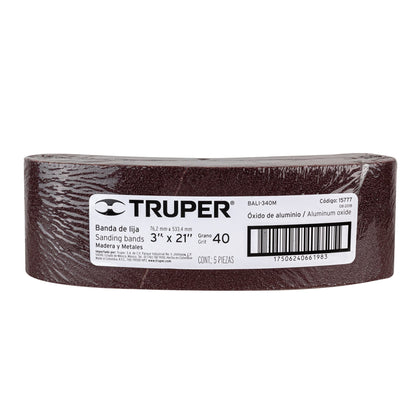 Banda abraziva pentru masini de slefuit, granulatie 40, dimensiune 8 cm x 53 cm, Truper