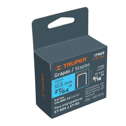 Capse 14 mm, pentru modelul ET-50, 1000 buc, Truper