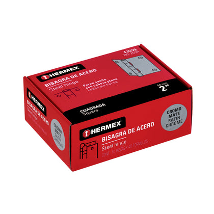 Balama patrata din otel satinat, 50 mm, Hermex