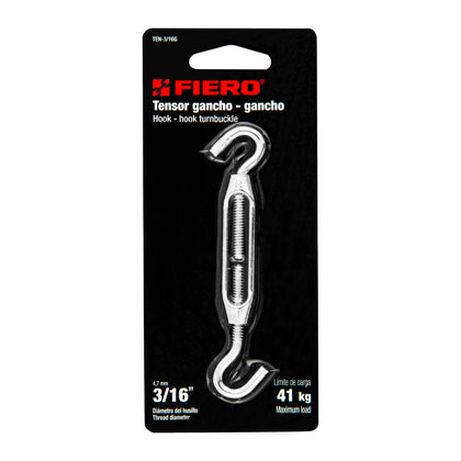 Intinzator cablu carlig-carlig din otel zincat, rezistenta max. 40 kg, Fiero