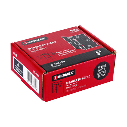 Balama patrata din otel neagra, 75 mm, Hermex