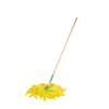 Mop cu lavete subtiri din microfibra,galben, maner 120 cm, Klintek