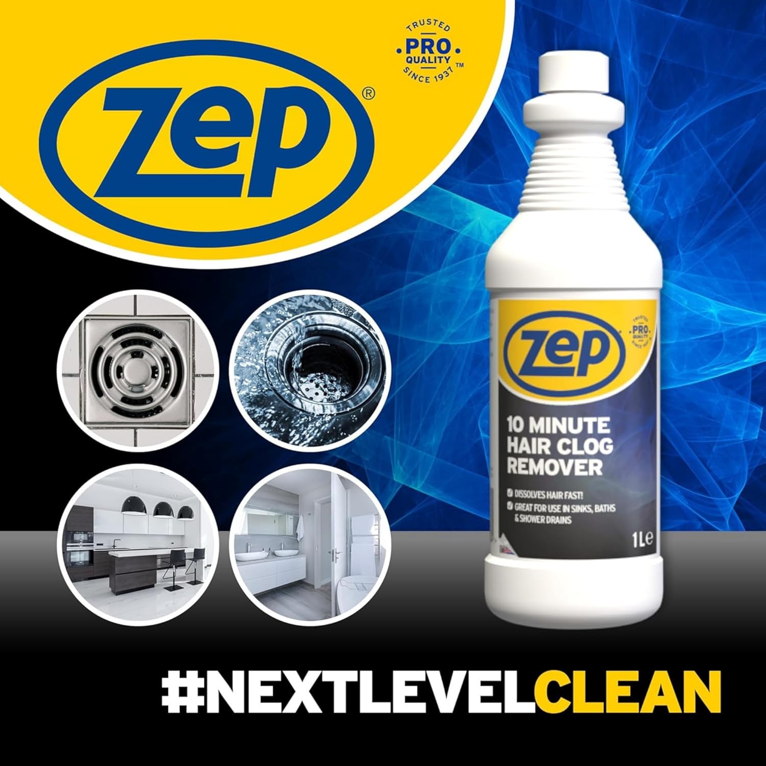 Solutie pentru desfundarea tevilor infundate cu par – Actiune rapida, 1000 ml – ZEP