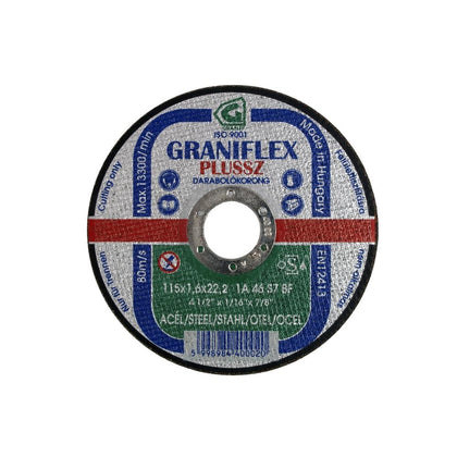 Disc subtire de debitare pentru otel structural Graniflex Plussz 115X1.6X22.23mm