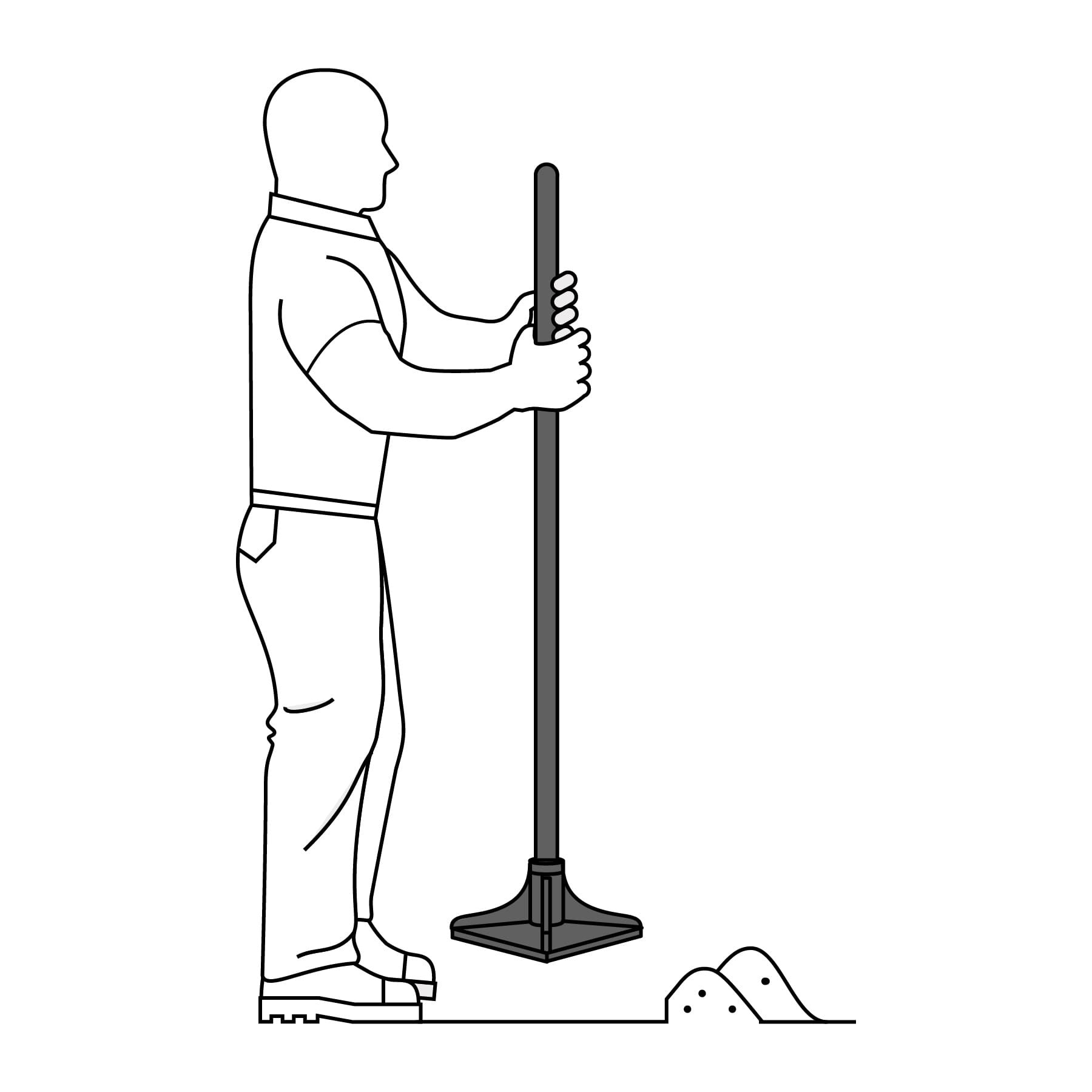 Tasator 25x25 cm, 6,3 kg, cu coada metalica de 119 cm si maner antialunecare Truper