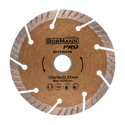 Disc diamantat SLANT-TURBO CUT 115x1.4x22.2mm, 10mm, BorMann PRO