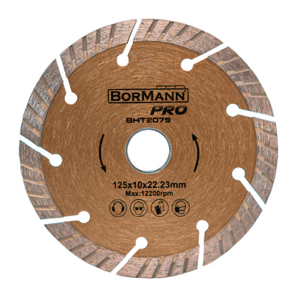 Disc diamantat SLANT-TURBO CUT 125x1.4x22.2mm, 10mm, BorMann PRO