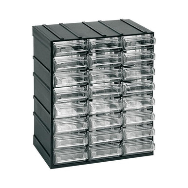 Cutie depozitare cu 24 sertare transparente 192x148x230mm - sculeshop